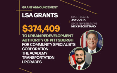 Democratic Leader Jay Costa, Representative Nick Pisciottano Announce over $350,000 in LSA Grants for Allegheny County