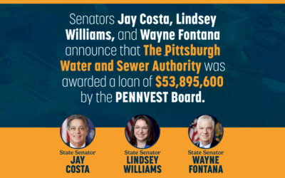 Senators Jay Costa, Lindsey Williams, and Wayne Fontana Announce over $53 Million in PENNVEST Funding for Allegheny County